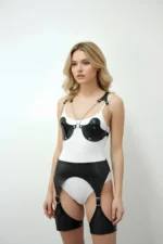 Black Harness Set with Leather Chain Detail and Adjustable - SH1220