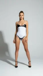 Black Harness Set with Leather Details and Metal Ring Accessories - SH1234