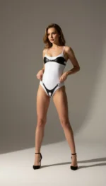 Black Harness Set with Leather Details and Metal Ring Accessories - SH1234 - Image 2