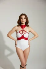 Red Women's Belt Faux Leather Body Corset Accessory - SH1237 - Image 2