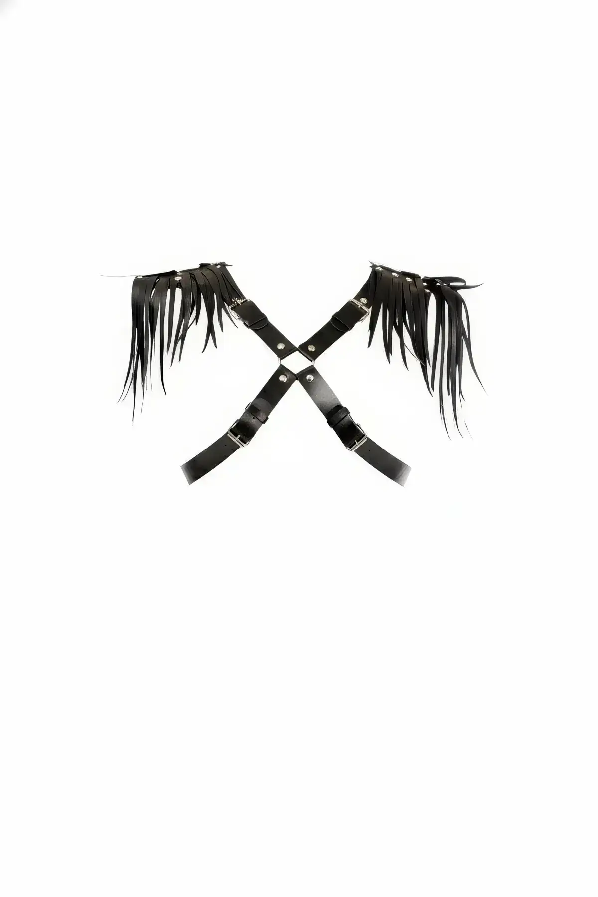 Black Women's Leather Crossbody Belt Accessory - SH1240