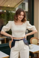 Black Women's Layered Belt with Side Panel Waist Accessory - SH1254 - Image 2