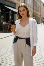 Black Women's Layered Belt with Side Panel Waist Accessory - SH1254 - Image 4