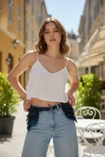 Black Women's Layered Belt with Side Panel Waist Accessory - SH1254 - Image 5