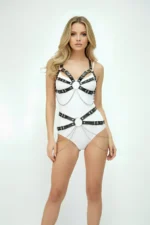 Black Harness Set with Chain Detail and Buckle - SH1260