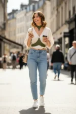 Khaki Women's Corset Belt with Chain Detail - SH1265 - Image 4