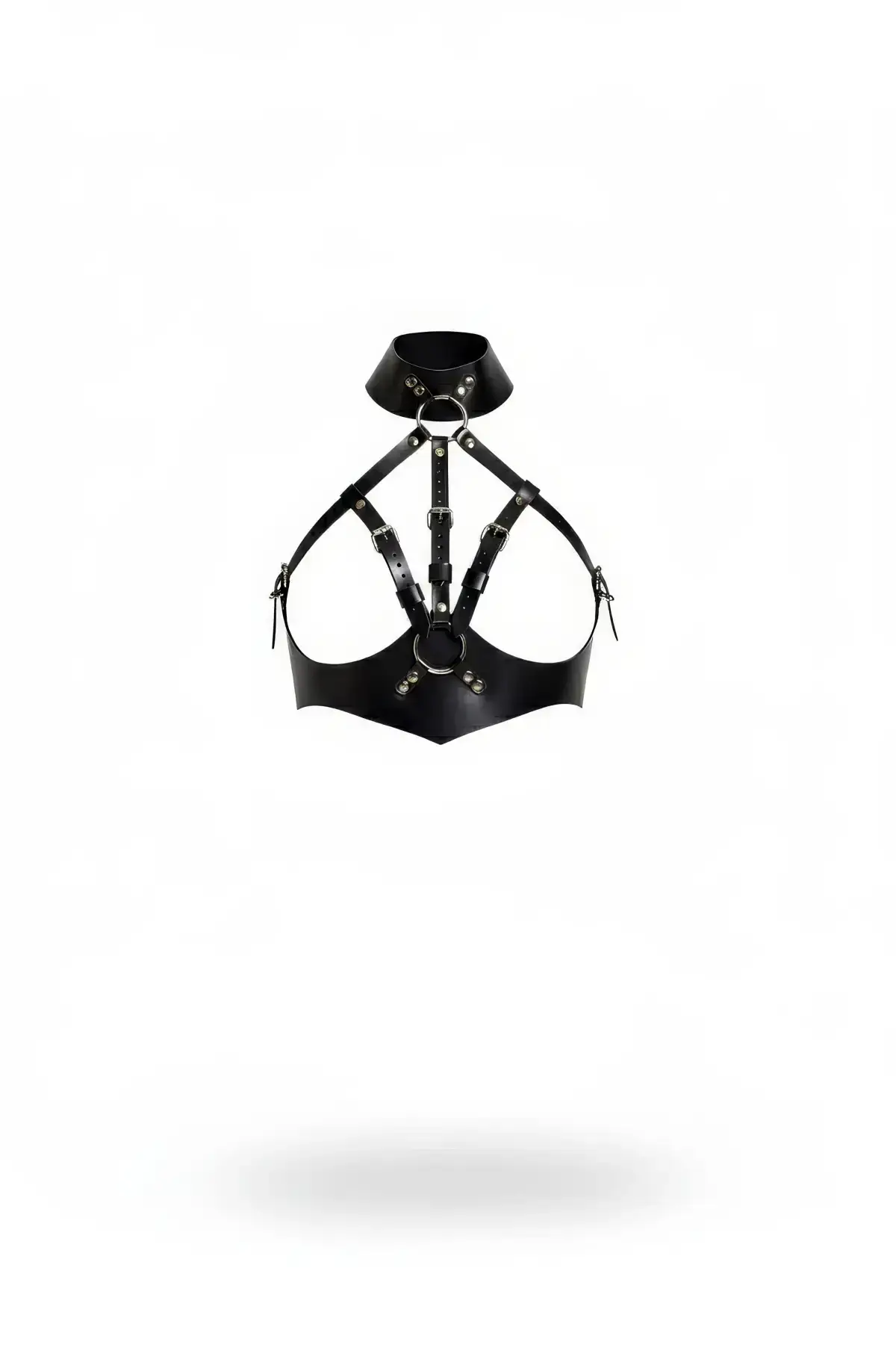 Black Women's Leather Body Accessory with Belt Loop Detail - SH1286