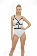 Black Women's Belt, Faux Leather, Multiple Straps, Metal Buckle - SH1294 - Image 5