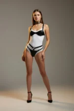 Black Harness Set with Leather Studded Neck Strap - SH1298