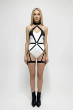 Black Harness Set Leather Body Buckle Accessory - SH1331 - Image 5