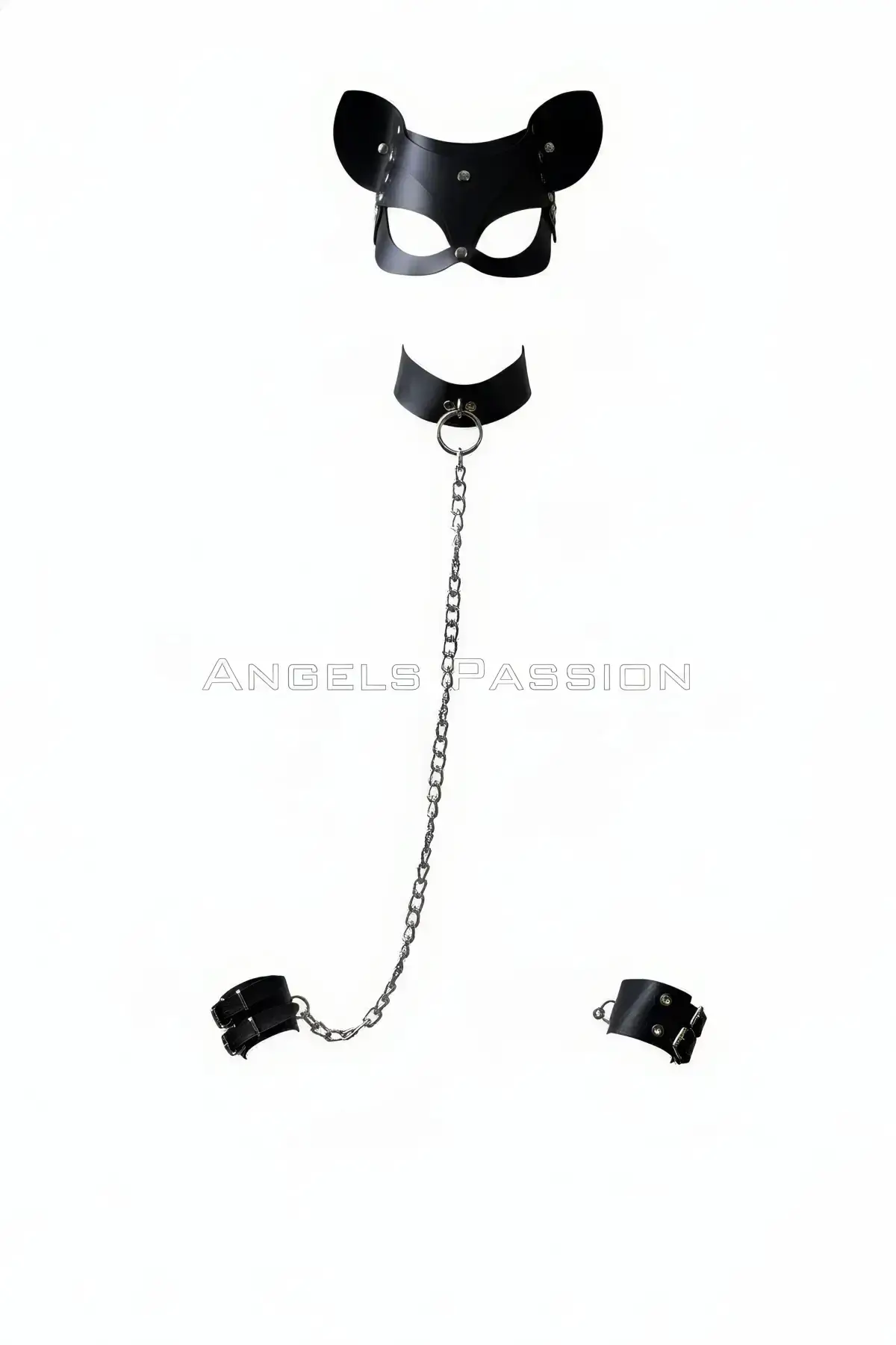 Black Mask with Cat Ears and Stud Detail - SH1341