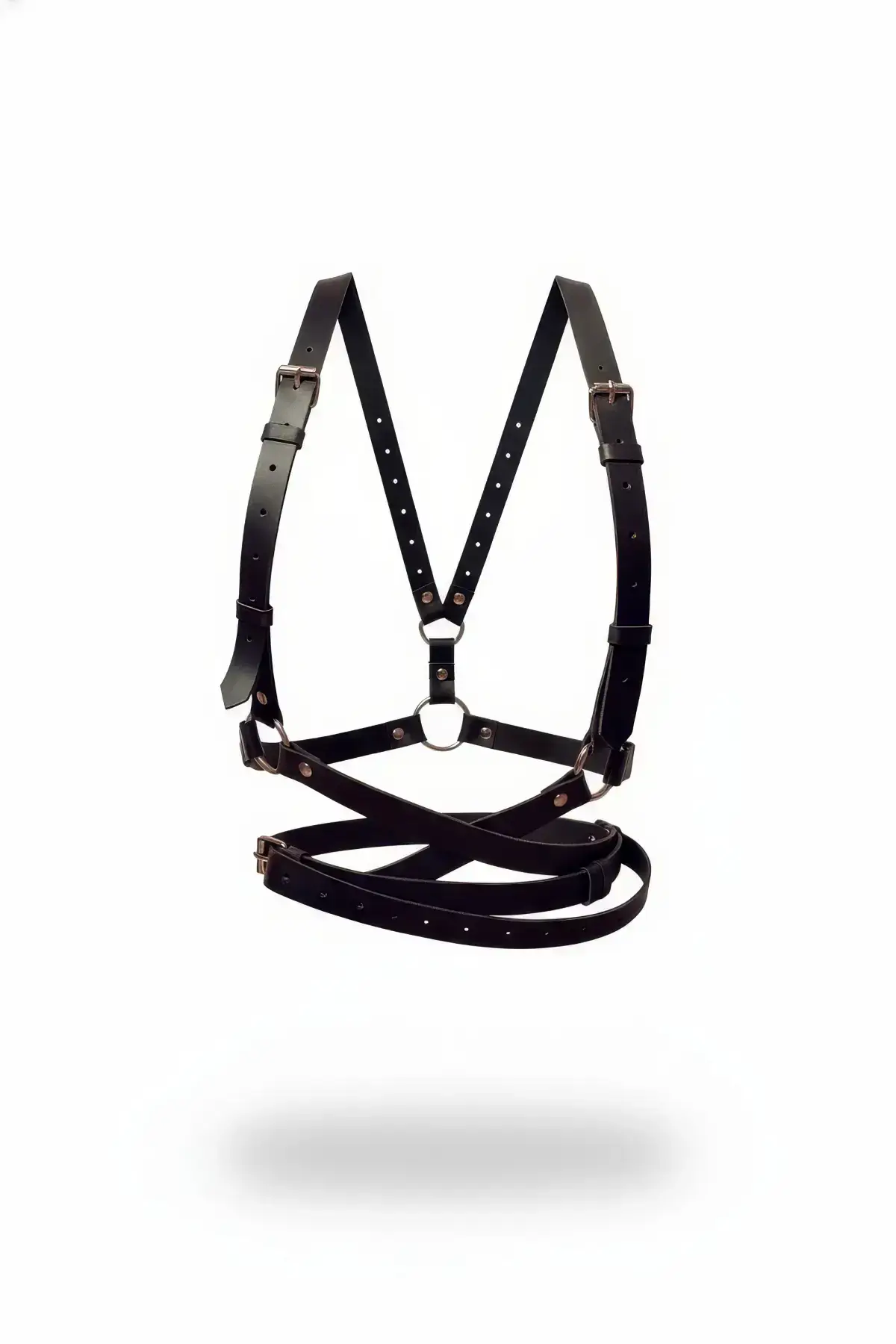 137285.webp Black Women's Belt Multiple Leather Body Harness - SH1392 - Image 1