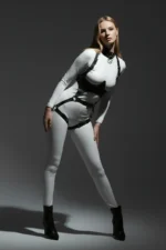 Black Chest Harness Leather Buckle Body Corset - SH1402 - Image 2