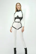 Black Chest Harness Leather Buckle Body Corset - SH1402 - Image 6