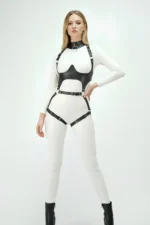 Black Chest Harness Leather Buckle Body Corset - SH1402 - Image 7