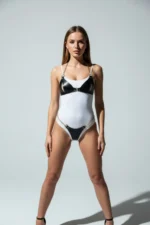 Black Women's Belt Faux Leather Body Belt with Chain Detail - SH1424 - Image 4