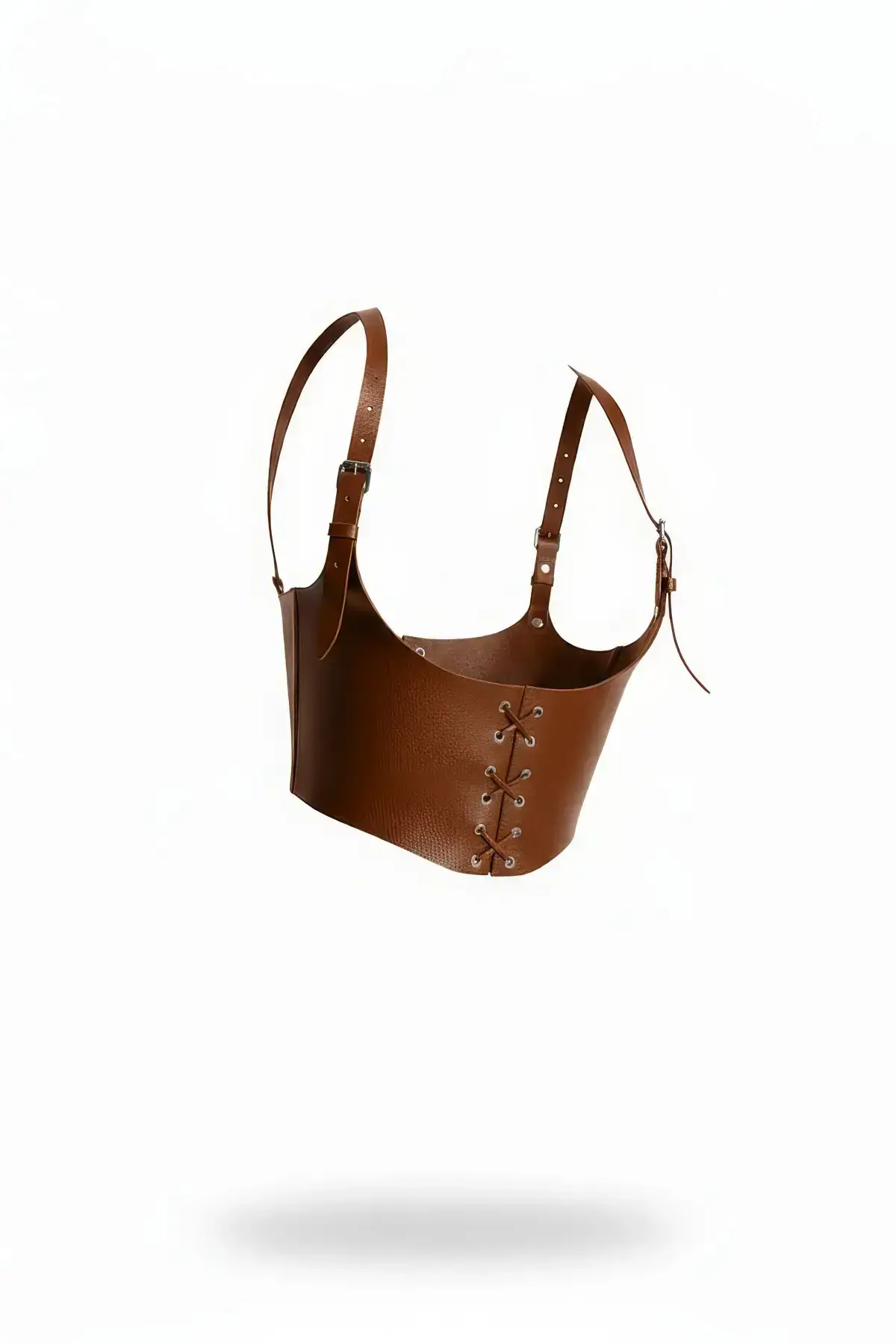 Women's Leather Corset Waist Accessory with Belt Tie - SH1428