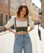 Khaki Women's Belted Corset Waist Accessory - SH1429