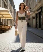 Khaki Women's Belted Corset Waist Accessory - SH1429 - Image 2