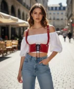 Red Women's Belted Corset Waist Accessory - SH1429 - Image 3