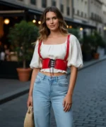 Red Women's Belted Corset Waist Accessory - SH1429 - Image 4