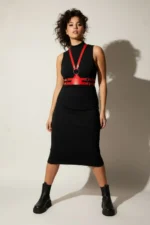 Plus Size Red Women's Leather Belt Harness - Image 3