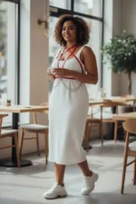 Plus Size Red Women's Leather Body Accessory with Belt and Chain Detail - SH52 - Image 2