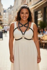 Plus Size Black Women's Belt Harness Style Dress Top Body Accessory - SH108 - Image 3