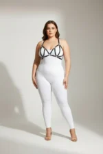 Plus Size Black Women's Leather Bra Harness Set Stylish Accessory - SH111