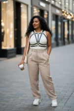 Plus Size Black Women's Leather Belt Body Harness Outfit Accessory - SH114