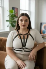 Plus Size Black Women's Leather Belt Body Harness Outfit Accessory - SH114 - Image 3