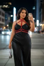 Plus Size Red Women's Leather Belt Harness Body Accessory - SH119 - Image 4