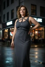 Plus Size Black Women's Leather Belt Bodysuit Corset Style Outfit Complementary - SH119 - Image 4