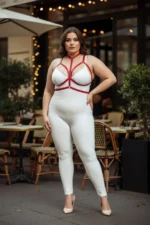 Plus Size Red Women's Elastic Harness Set Adjustable Stylish Body Accessory - SH143 - Image 3