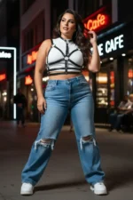 Plus Size Black Women's Belt, Bold Leather Belt - SH154 - Image 4