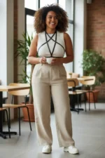 Plus Size Black Women's Belt with Star Detail Leather Harness Body Accessory - SH180