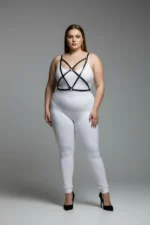 Plus Size Black Women's Harness Set Leather Crossbody Accessory - SH181