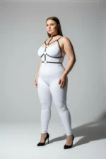 Plus Size Black Women's Harness with Ring and Neck Detail Elastic Accessory - SH184 - Image 3