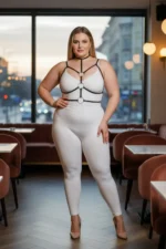 Plus Size Black Women's Harness with Ring and Neck Detail Elastic Accessory - SH184 - Image 5