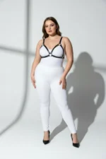 Plus Size Black Women's Leather Harness Set with Ring Detail Bra Accessory - SH190 - Image 4