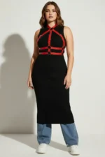 Plus Size Red Women's Adjustable Leather Harness Body Accessory - SH218 - Image 5