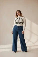 Plus Size Black Women's Adjustable Leather Harness Body Accessory - SH218 - Image 2