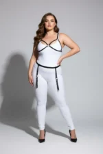 Plus Size Black Women's Leather Garter Harness Fantasy Body Accessory - SH228