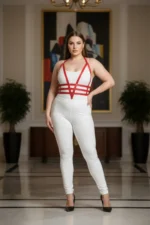 Plus Size Red Women's Harness Set Adjustable Leather Body Accessory - SH237 - Image 5