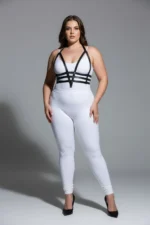 Plus Size Black Women's Leather Harness Set, Adjustable, Aesthetic Design - SH237 - Image 4