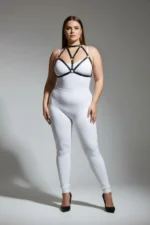 Plus Size Black Women's Leather Chest Harness Fantasy Accessory - SH244