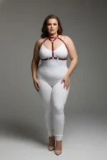 Plus Size Red Women's Leather Harness Set Stylish Fantasy Body Accessory - SH245 - Image 2