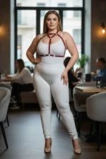 Plus Size Red Women's Leather Harness Set Stylish Fantasy Body Accessory - SH245 - Image 5