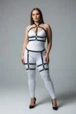 Plus Size Black Women's Garter Harness Set Adjustable Fantasy Accessory - SH272 - Image 3