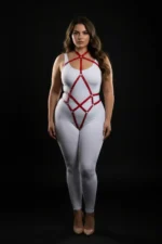 Büyük Beden Kırmızı Deri Body Harness SH295 - Image 2